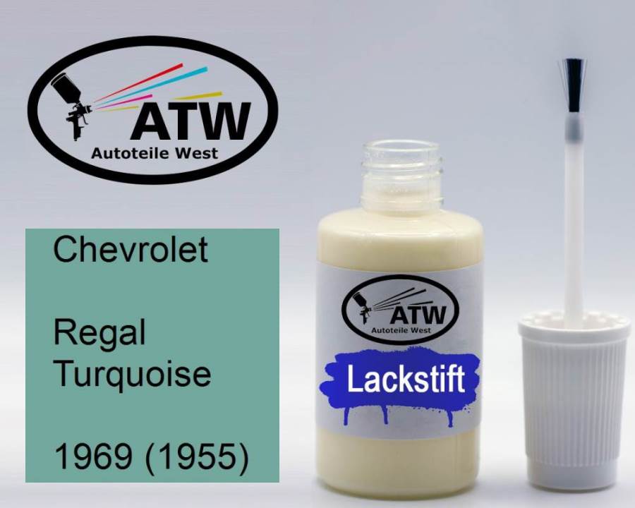 Chevrolet, Regal Turquoise, 1969 (1955): 20ml Lackstift, von ATW Autoteile West.